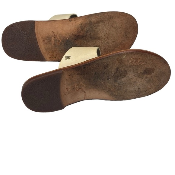 Sam Edelman Maxy Modern Ivory Leather Slide Sandal Snake Skin Toe Loop Size 7.5 - Picture 9 of 9